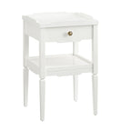1 Drawer Nightstand with Solid Wood Frame - Blue, Dark Green, or White