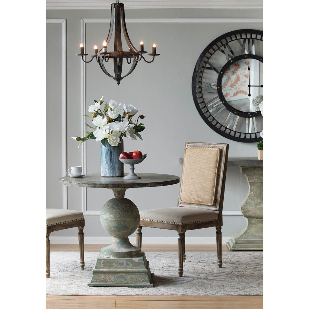 6 Light Metal Chandelier - Black