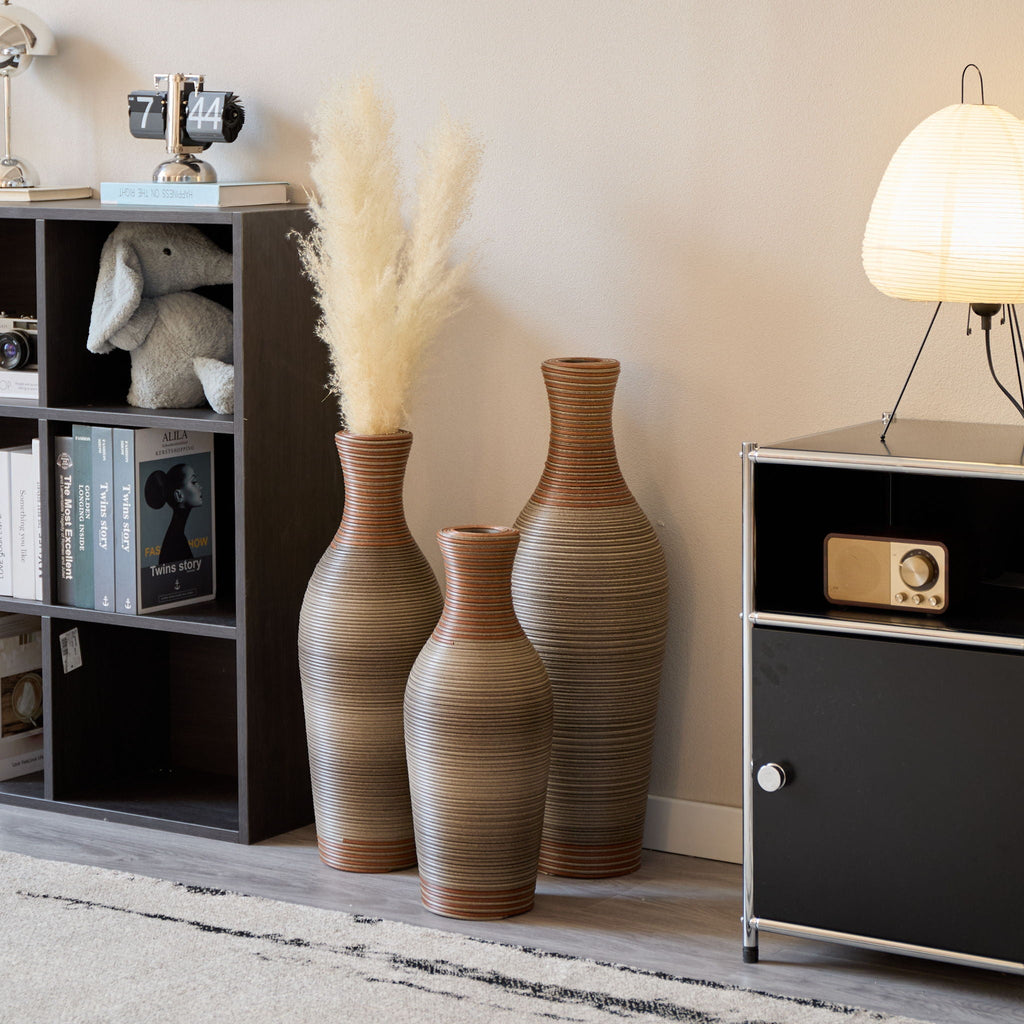 Classic And Neat Floor Vase with High Independent Stand - Multiple Colors