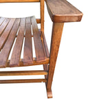 Balcony Porch Adult Rocking Chair with Solid Hardwood Frame - Available in Brown, Oak, or White