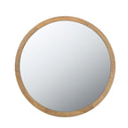 Circle Wall Mirror with Wooden Frame - Black, Light Brown, Dark Brown