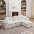 Sectional Sofa with Moveable Ottoman and Modular Design - Multiple Colors