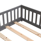 Solid Floor Bed with Door and Safety Fence - Full or Twin Size