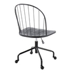 Farmhouse Adjustable High Back Office Chair with 360° Swivel - Black