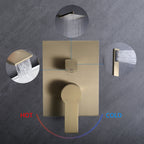 Modern 10" Wall Mounted Rainfall Shower Head System with Handheld Shower - Gold or Black