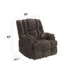 Power Motion Recliner with Lift, Heating & Massage - Brown