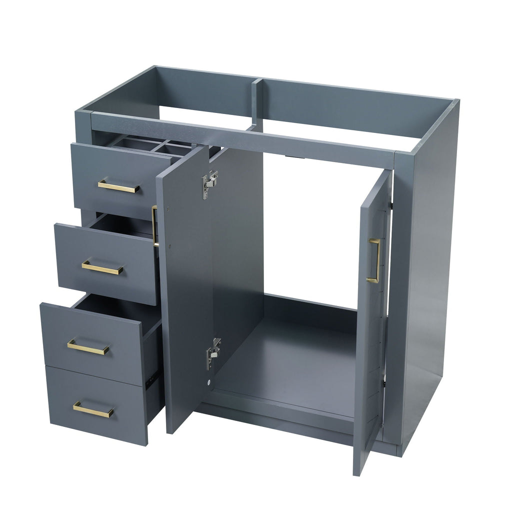 Retro Style Bathroom Vanity with Soft Closing Doors - Multiple Colors