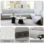 Modular Power Recliner Sectional with Cup Holders and Wireless Charging - Gray