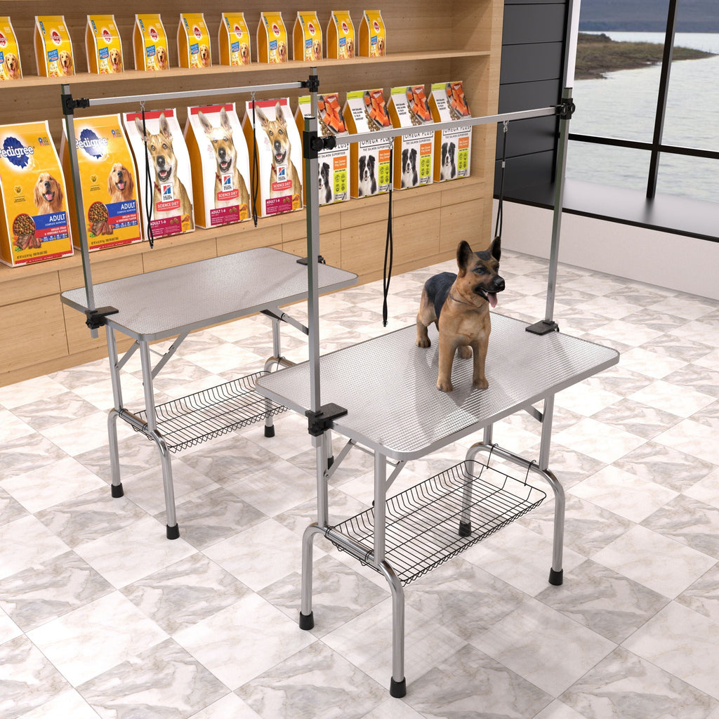 Folding Pet Grooming Table with Adjustable Arm - Multiple Colors