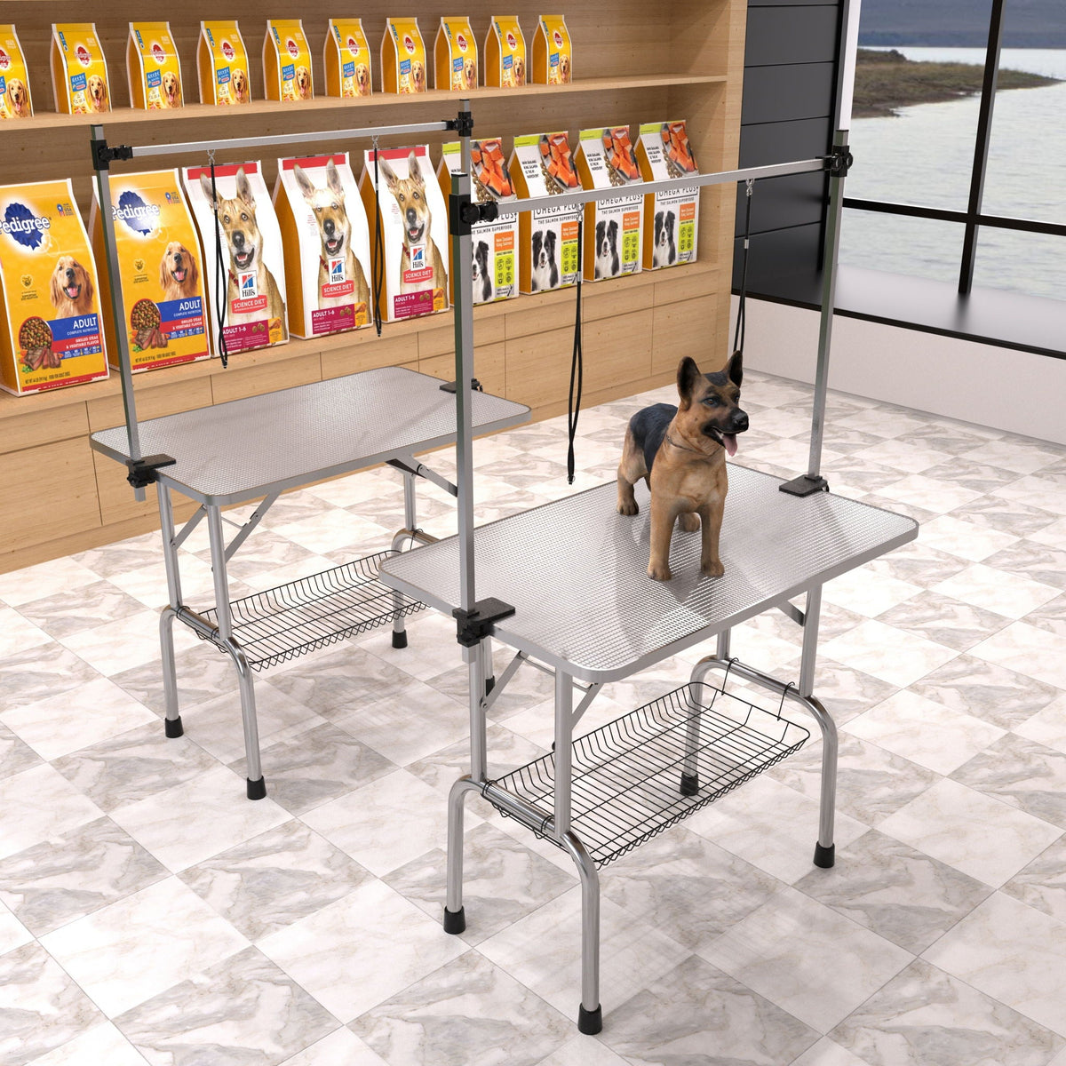 Folding Pet Grooming Table with Adjustable Arm - Multiple Colors