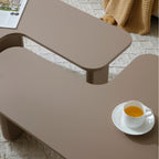 L-Shape Coffee Table with Modular Nesting Design - White or Dark Brown