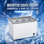 7.0 Cu.Ft Commercial Display Chest Freezer with Inverter Technology - Glass
