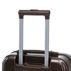 ABS Spinner Wheel Luggage Set with Cosmetic Case - Brown