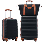 Hardshell Luggage Set with Spinner Wheels and TSA Lock - Black, White, or Pink