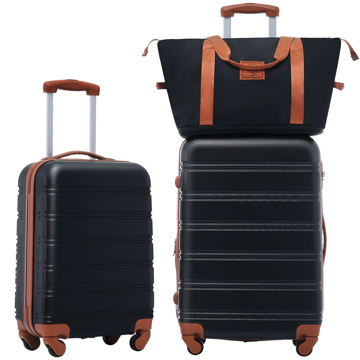 Hardshell Luggage Set with Spinner Wheels and TSA Lock - Black, White, or Pink