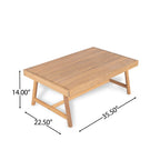 Patio Acacia Wood Chat Set with Water-Resistant Cushion - Beige