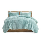 Full/Queen Shaggy Long Fur Comforter Mini Set