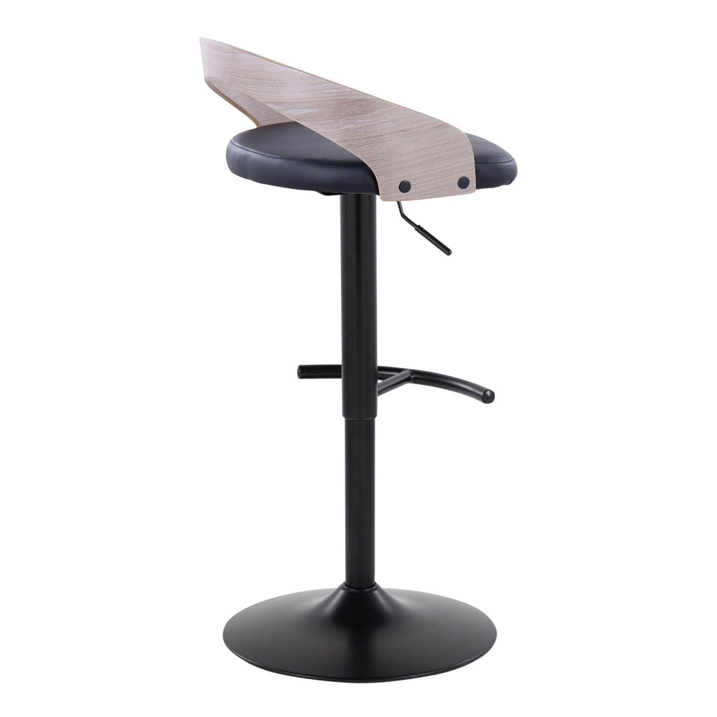 Adjustable Swivel Barstool Set with T Footrest - White or Black