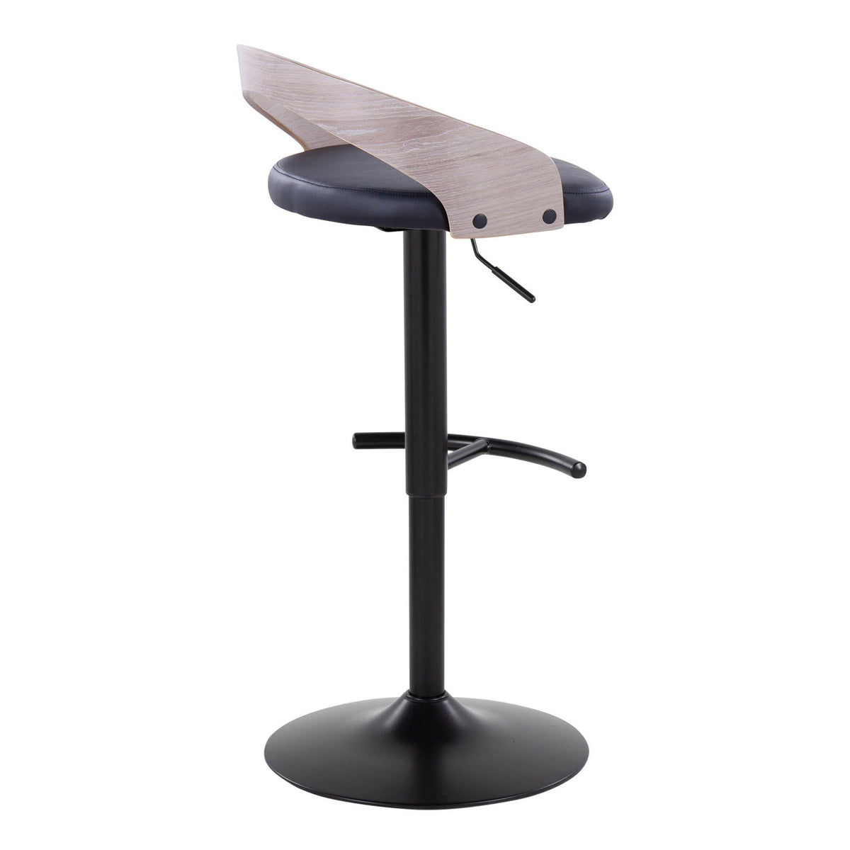Adjustable Swivel Barstool Set with T Footrest - White or Black