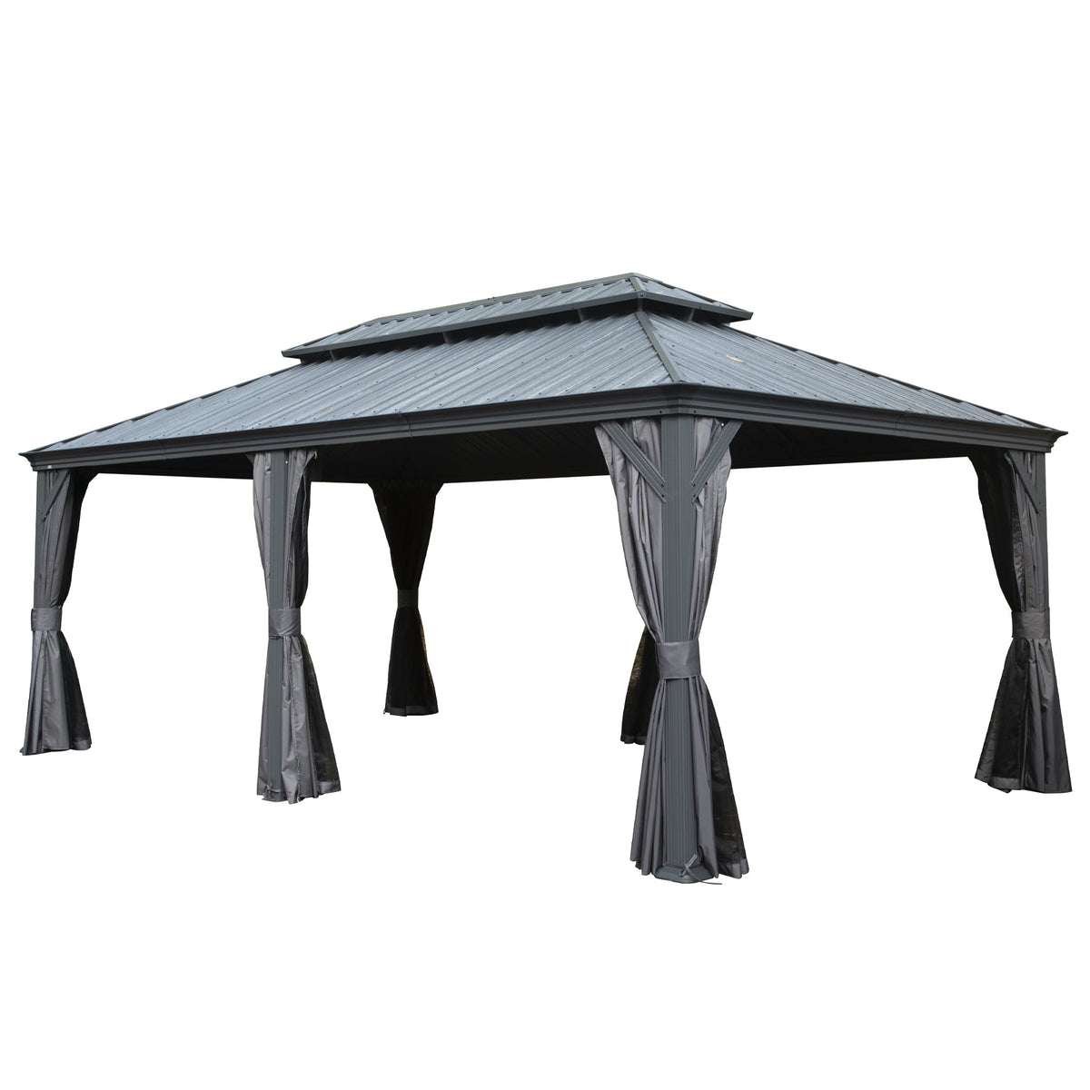 12' x 20' Hardtop Gazebo with Drainage System - Metal
