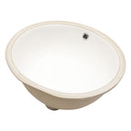 Ceramic Oval Undermount Bathroom Sink with Overflow - White