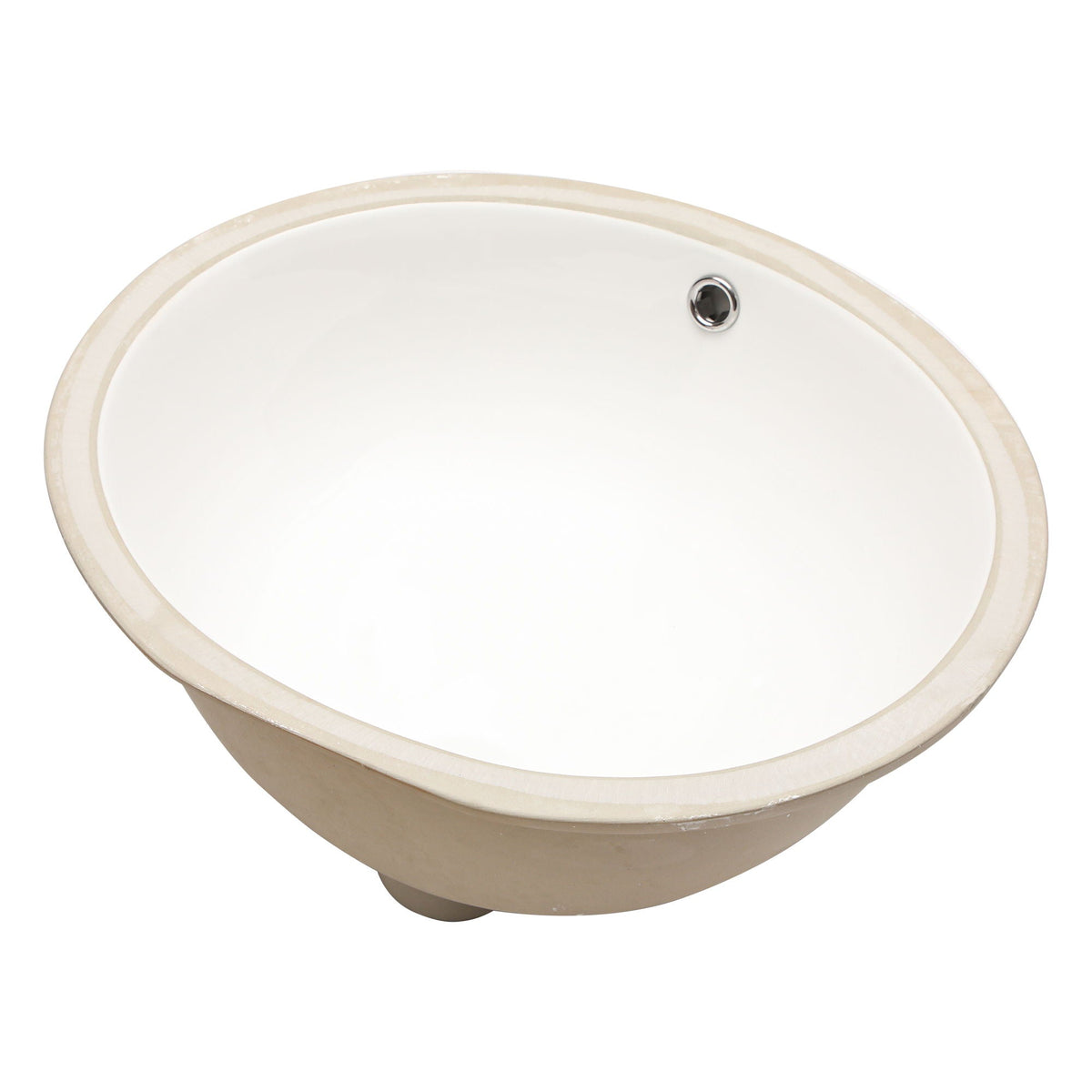 Ceramic Oval Undermount Bathroom Sink with Overflow - White
