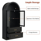 Modern Minimalist Arched Top Storage Cabinet