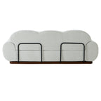 Boucle Curved 3-Seater Sofa with Round Arms - Light Upholstery