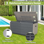 160 Gallon Heavy-Duty Resin Deck Box with Lockable Storage - Brown