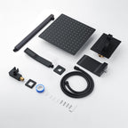 Modern 10" Wall Mounted Rainfall Shower Head System with Handheld Shower - Gold or Black