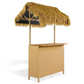 Hawaiian-Style Bar Height Patio Set with Acacia Wood Top - Natural