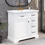 36" Bathroom Vanity with Sink and Soft Close Hinges - Dark Gray or White