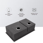 Modern Double Bowl Undermount Sink with 10" Deep Basins - Gray