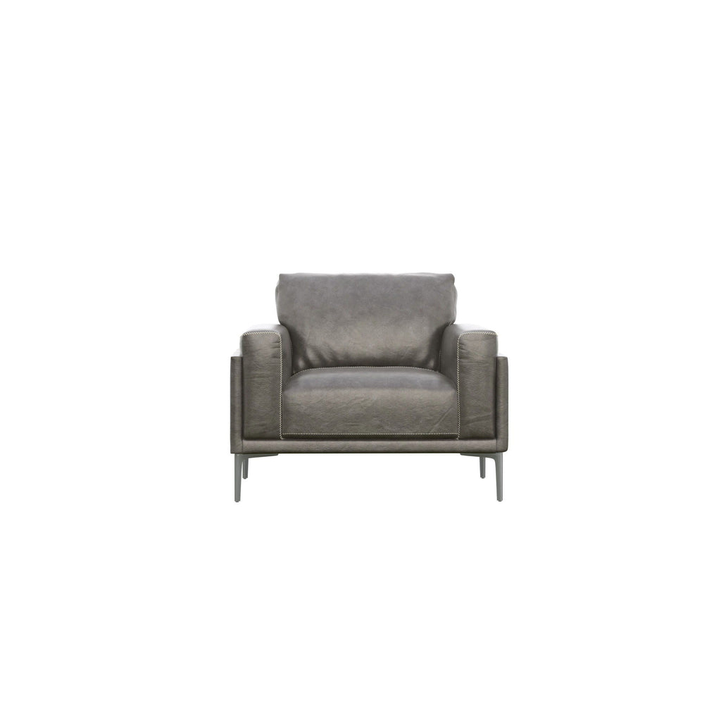 Transitional Fabric Arm Chair with Relaxed Seating - Dark Gray