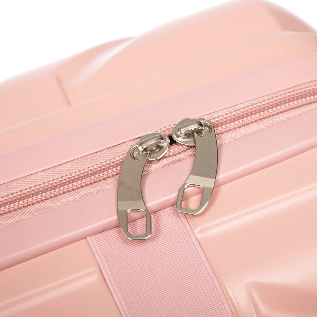 ABS 2-Piece Luggage Set with Spinner Wheels and Combination Lock - Pink