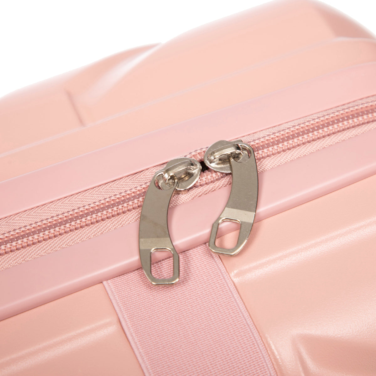 ABS 2-Piece Luggage Set with Spinner Wheels and Combination Lock - Pink