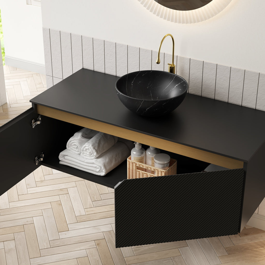 48" Wall-Mounted Bathroom Vanity with Ceramic Sink - Ruben