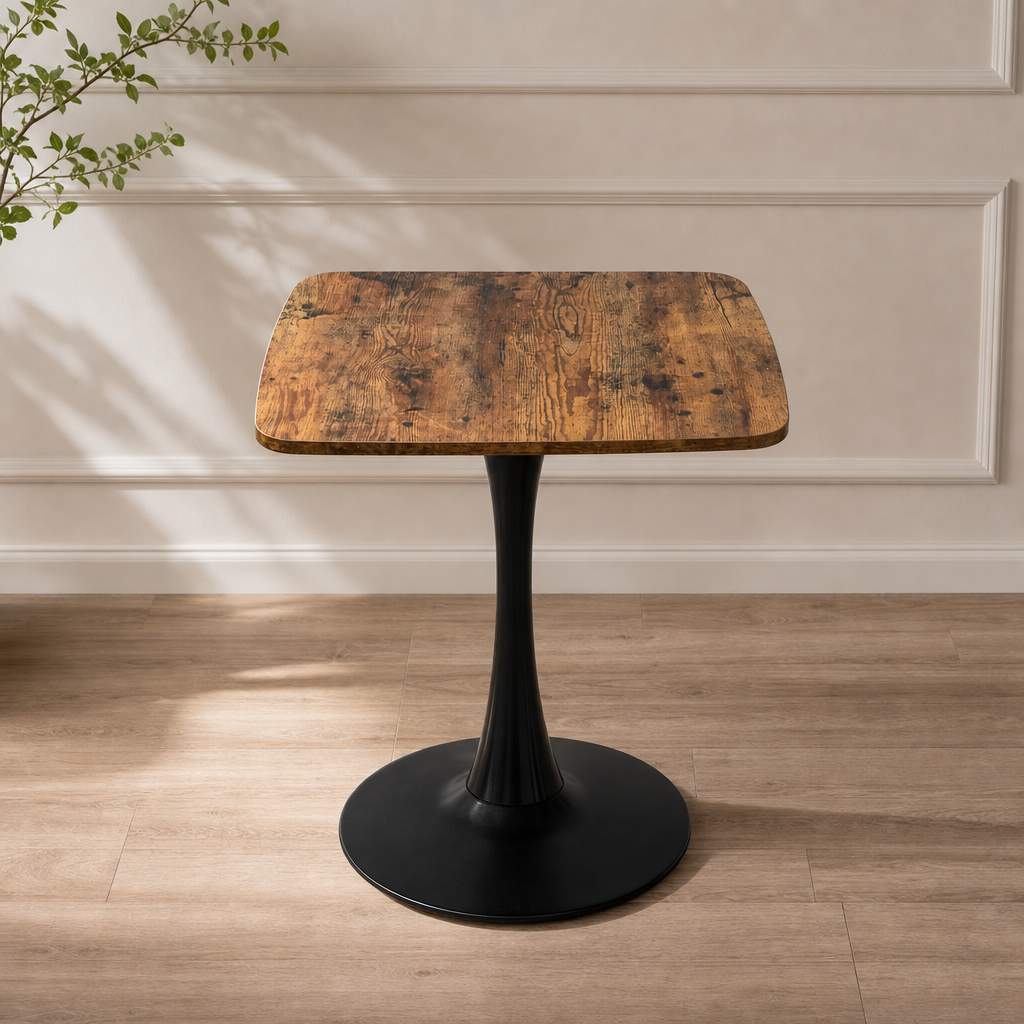 24" Square Tulip Dining Table with MDF Top and Matte Finish