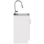 Deluxe Laundry Cabinet with Pull-Out Faucet and Stainless Steel Sink - White