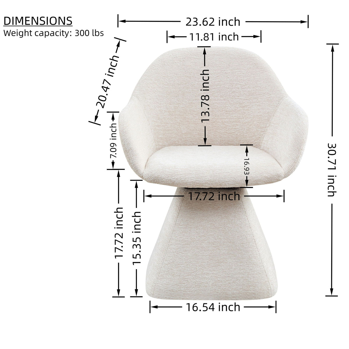 180° Rotating Accent Chair with Swivel and Barrel Back - Beige