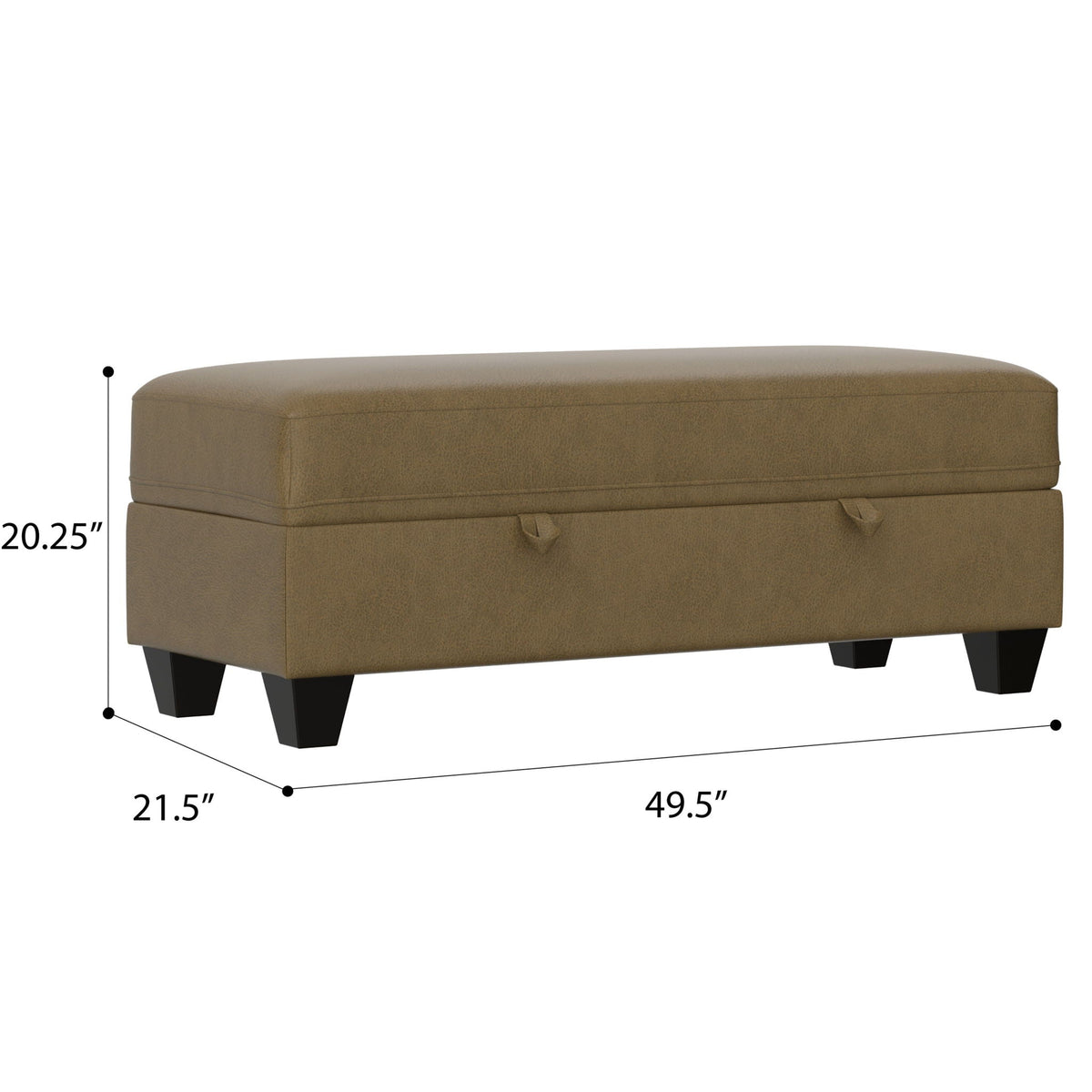 Drason Storage Ottoman with Concealed Storage - Gray or Light Brown