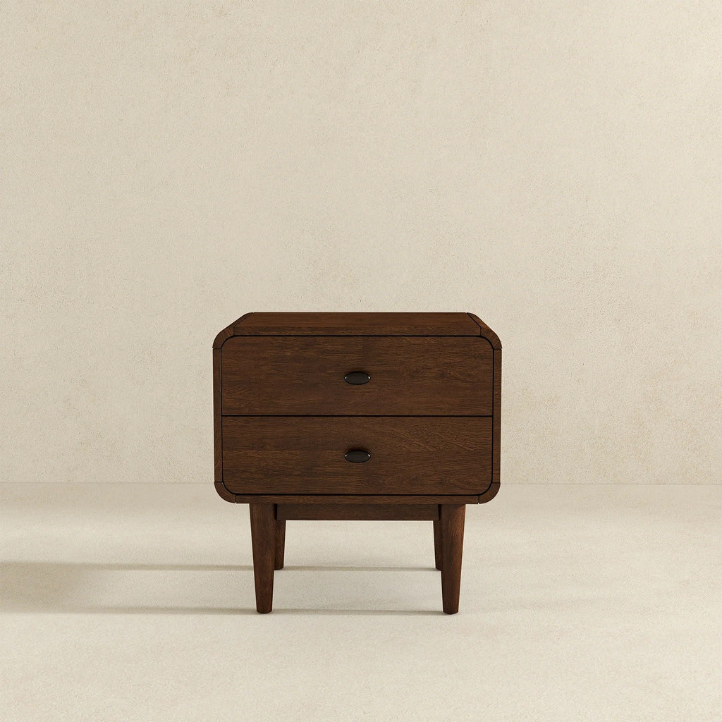 Alexa Night Stand with Solid Wood Construction - Brown