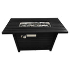 Outdoor Fire Pit Table With Lid and Fuel Versatility - Black or Dark Gray