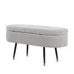 Contemporary Storage Bench with Fabric Upholstery - Black / Light Gray