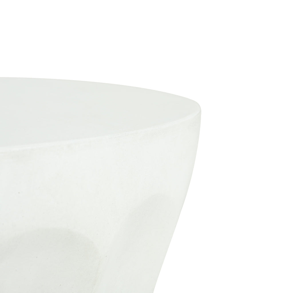 Antique White Concrete Outdoor Side Table with Weather-Resistant Durability