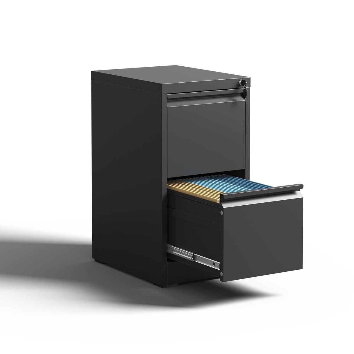 Steel Vertical File Cabinet with Lock – Multiple Sizes - Black or White