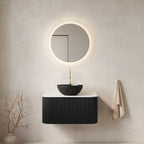 DINA 30" Bathroom Vanity & Sink with Floating Curved Edges - Multiple Colors