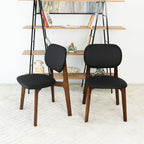 Kelsey Stylish Dining Chair Set of 2 with Solid Wood Construction - Black or Light Brown