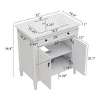 Vintage Bathroom Vanity With Sink and Soft-Close Doors - Dark Gray or White
