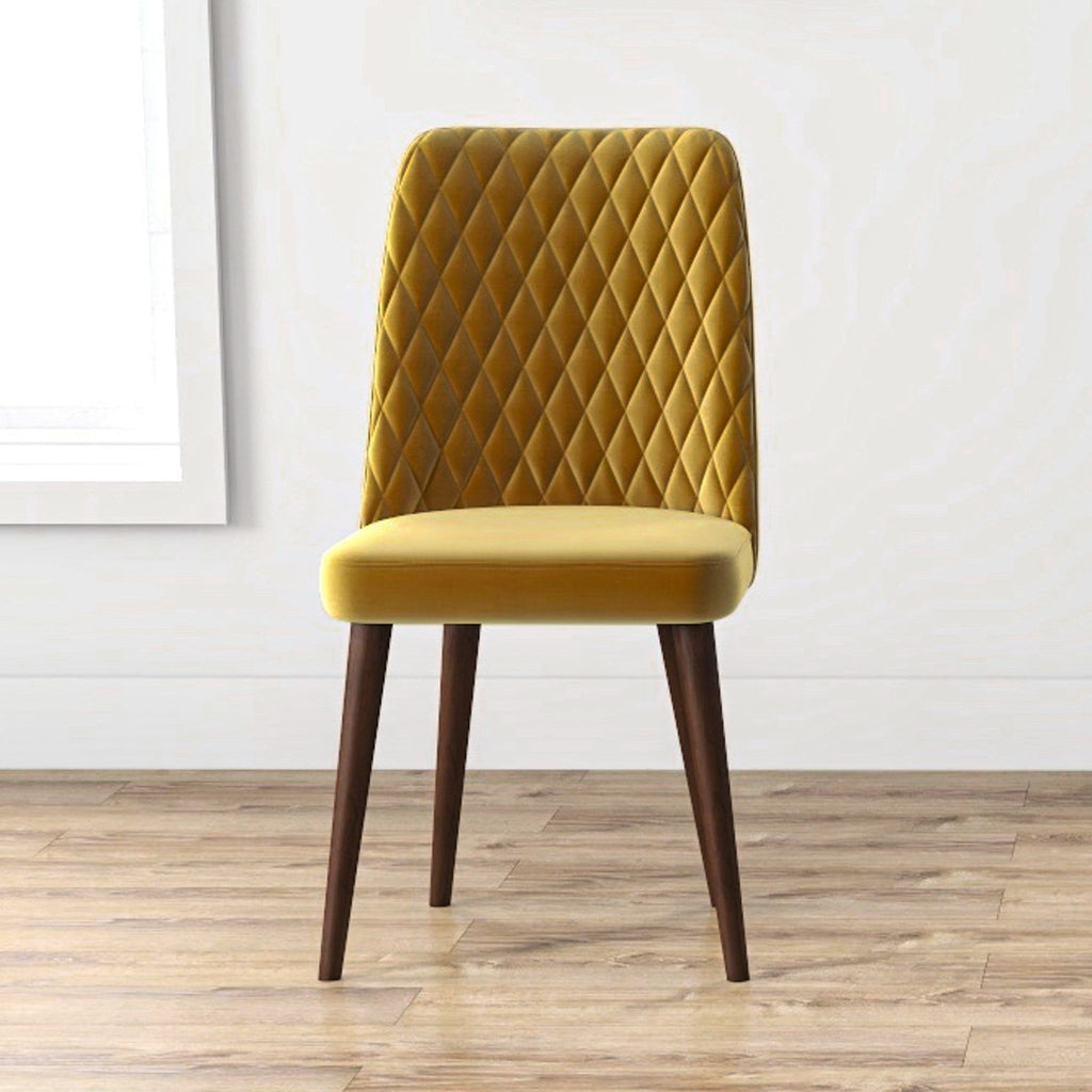 Mid-Century Modern Dining Chair Set of 2 with Upholstered Seat - Multiple Colors